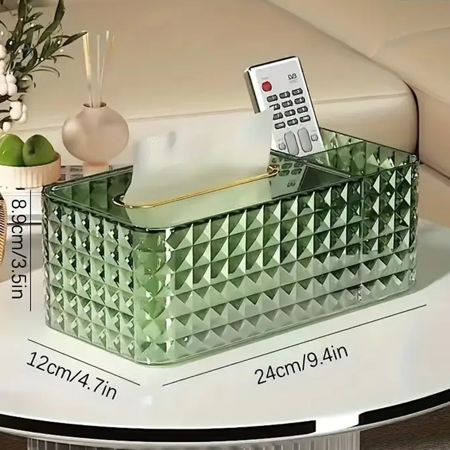 Acrylic Tissue Box with Storage Compartments