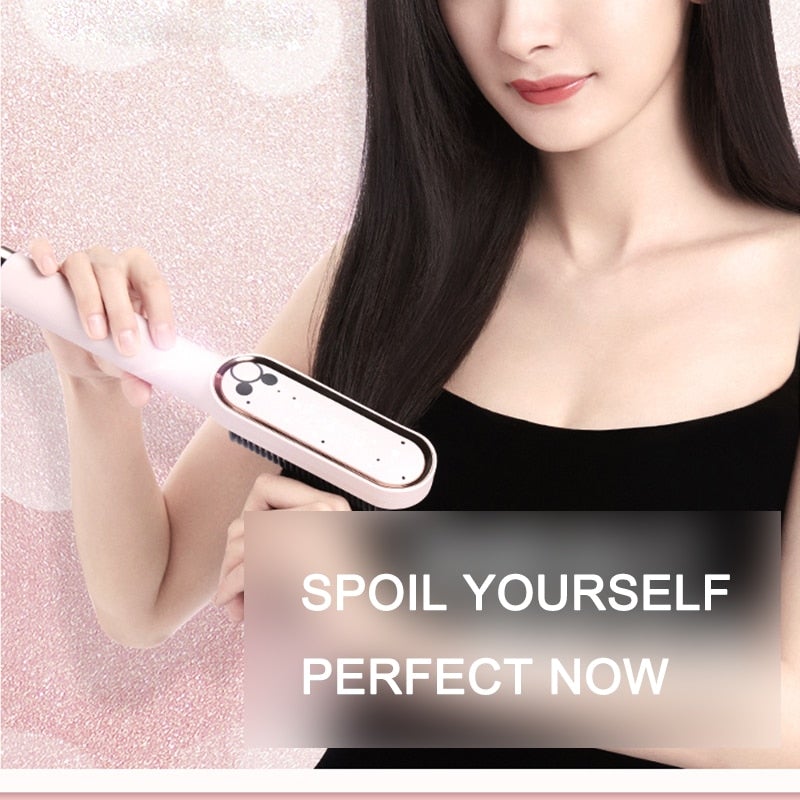 909 Hair Straightener - Ceramic Heated Hair Brush - Easy Wholesale