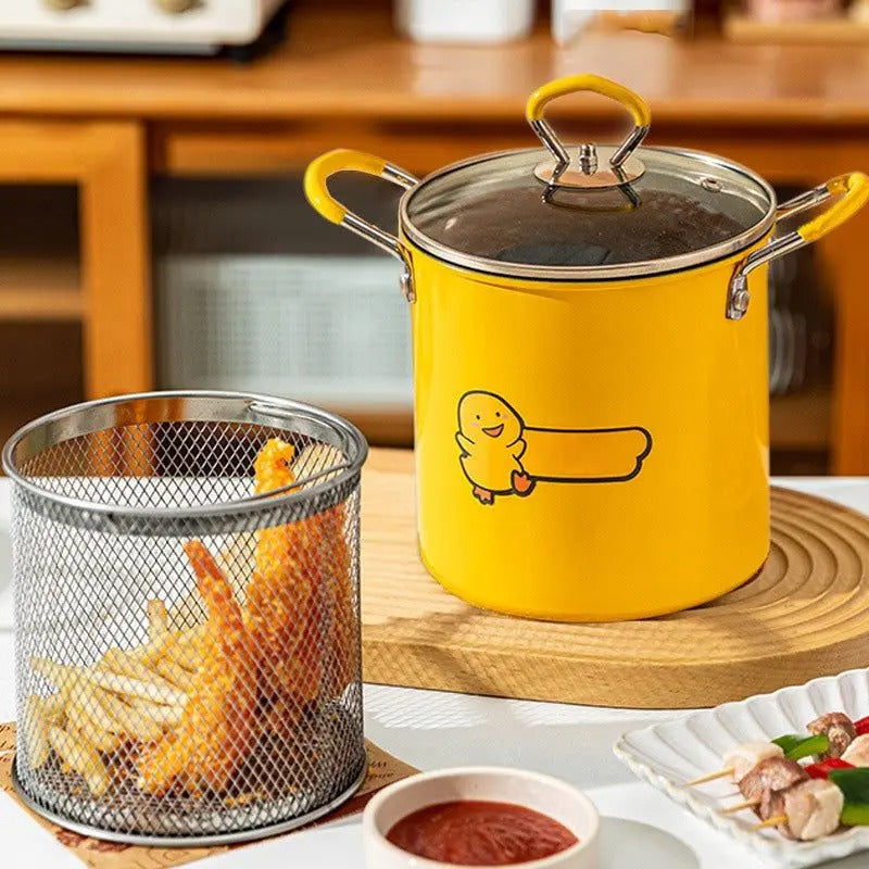 Stainless Steel Deep Fryer Pot with Filter Lid (2Liter)