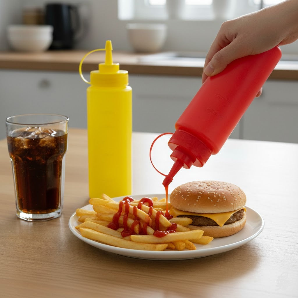 2PCs Plastic Ketchup Bottle Set Jumbo Size