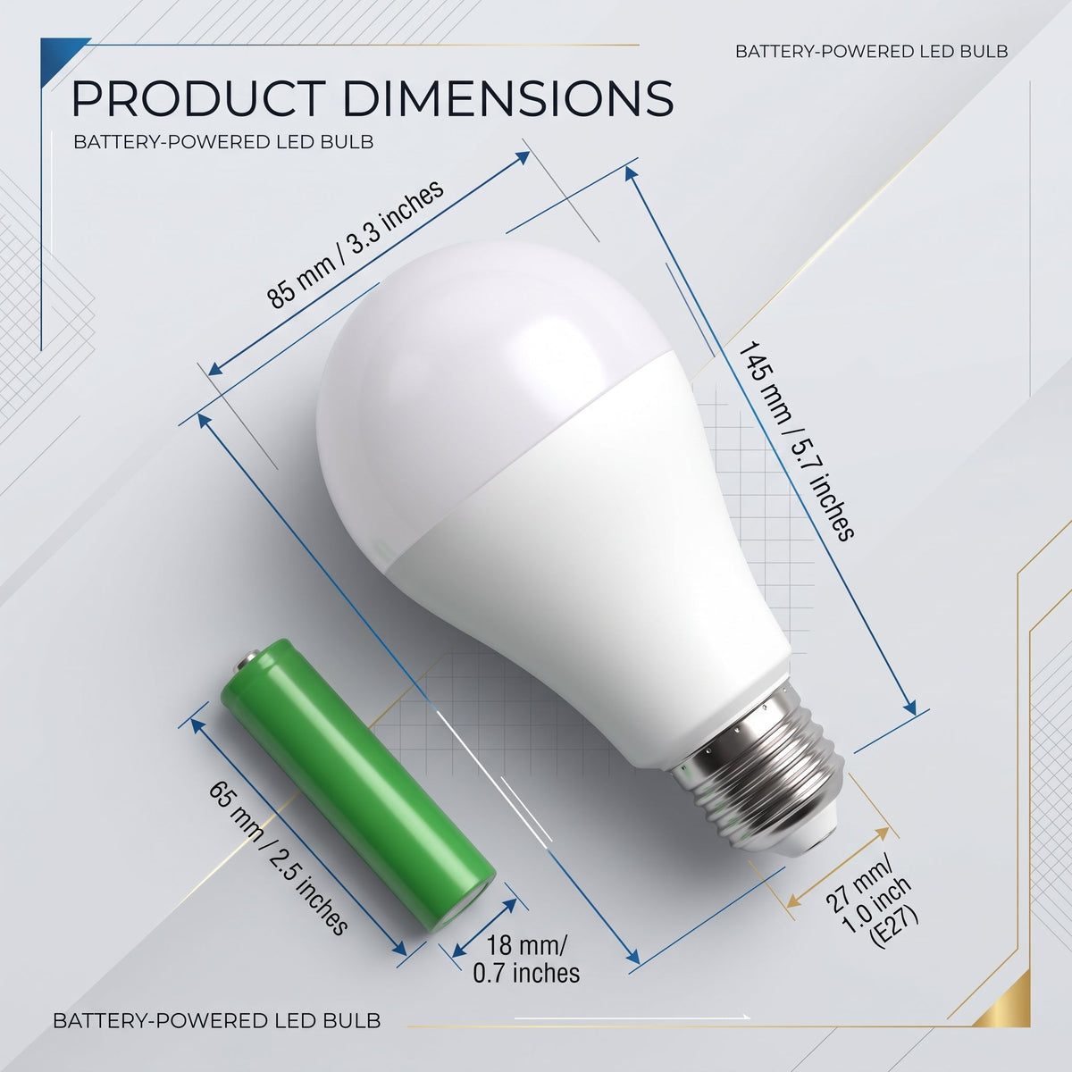 LED Emergency Bulb With Batteries 20W