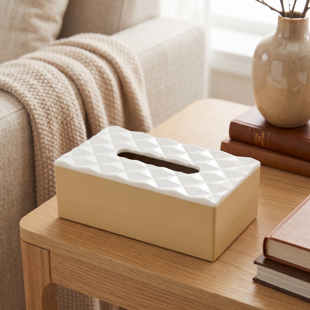 Elegant Textured Tissue Storage Box