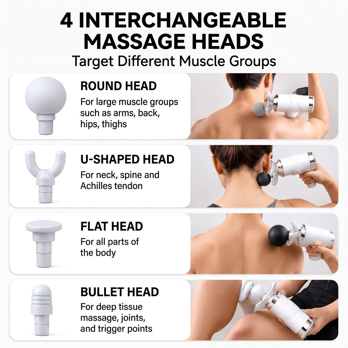 Portable 3-Head Facial Massager Gun