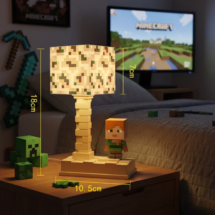 Minecraft Pixel Block Table Lamp