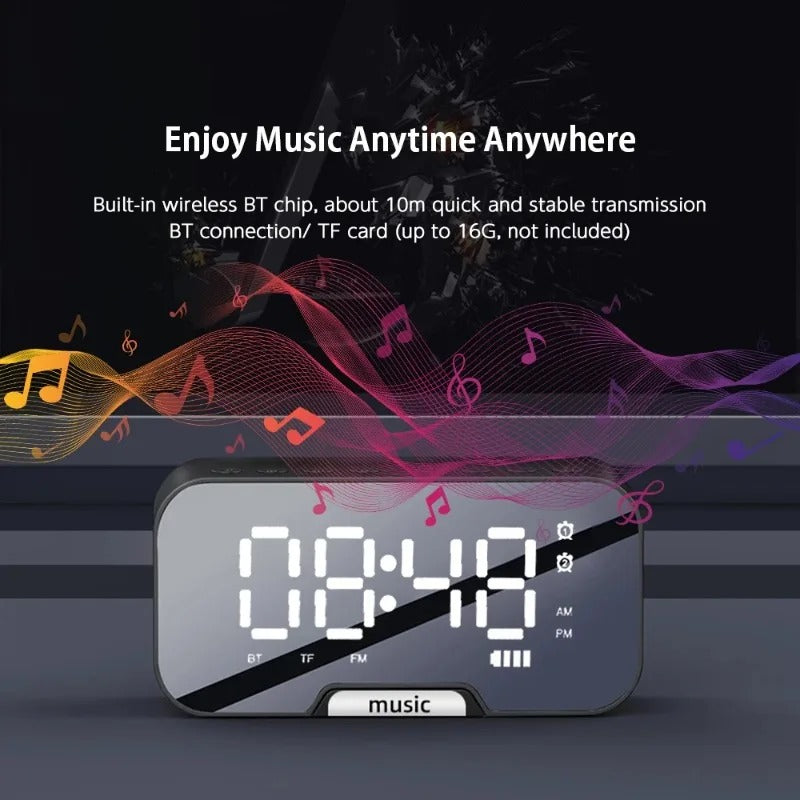 Wireless BT Speaker Digital Alarm Clock
