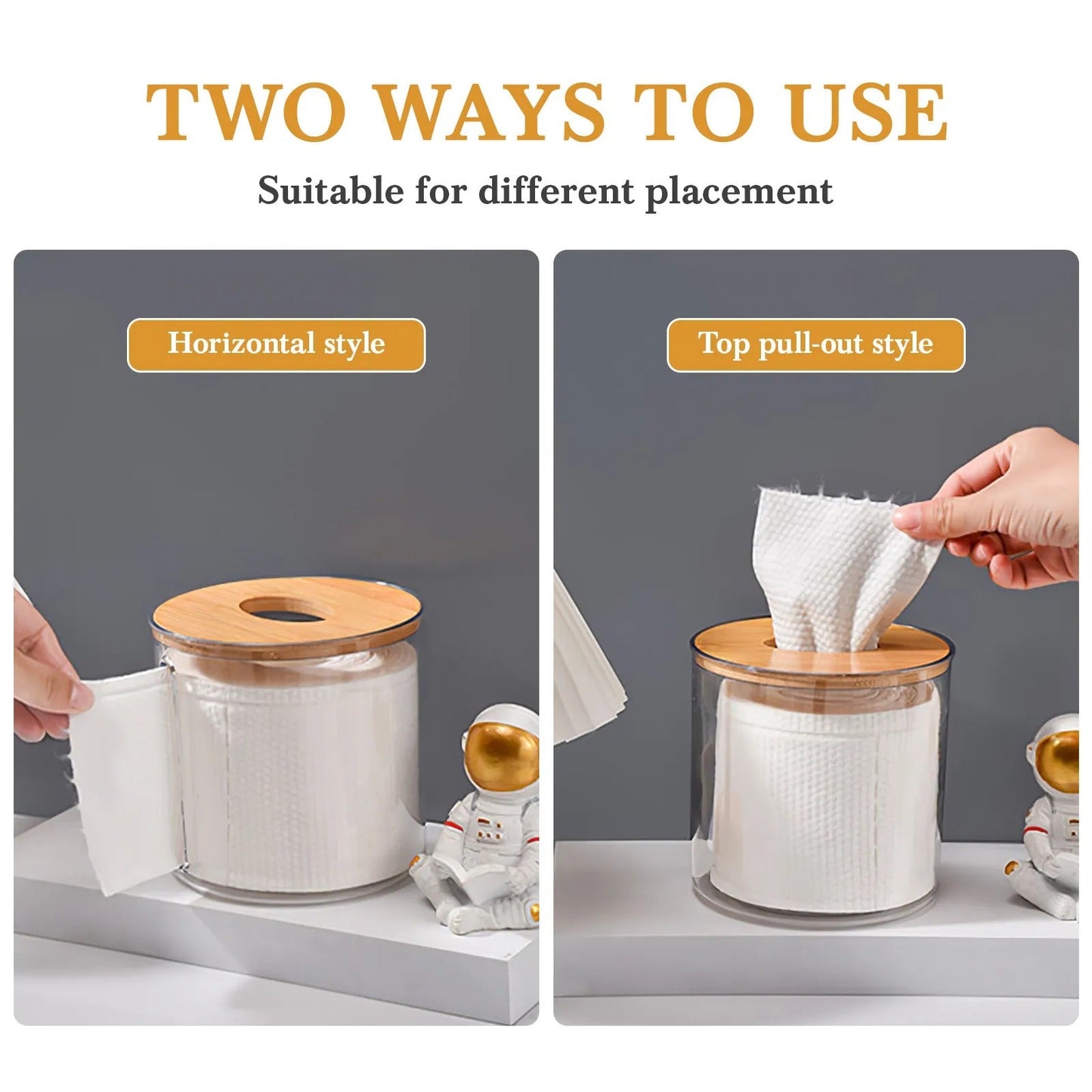 Round Transparent Acrylic Tissue Box