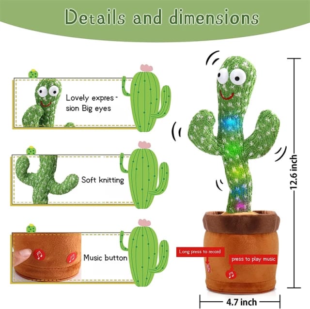 Dancing and Talking Cactus Toy for Kids - Easy Wholesale