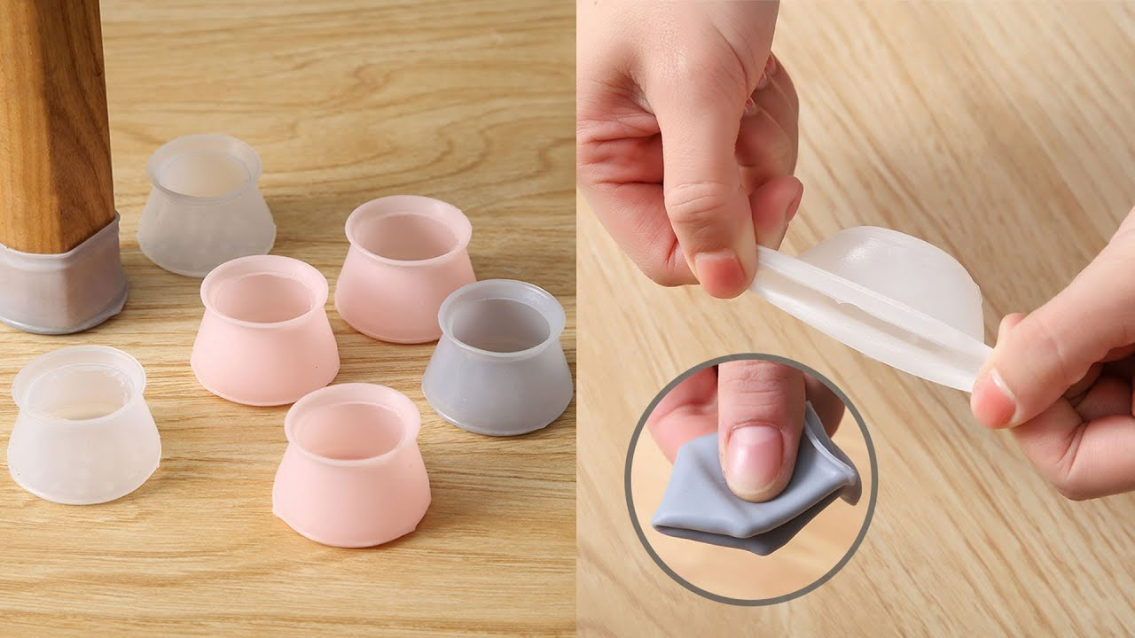 Pack Of 4 - Silicone Chair Leg Caps Furniture Table Leg Covers Floor Protectors