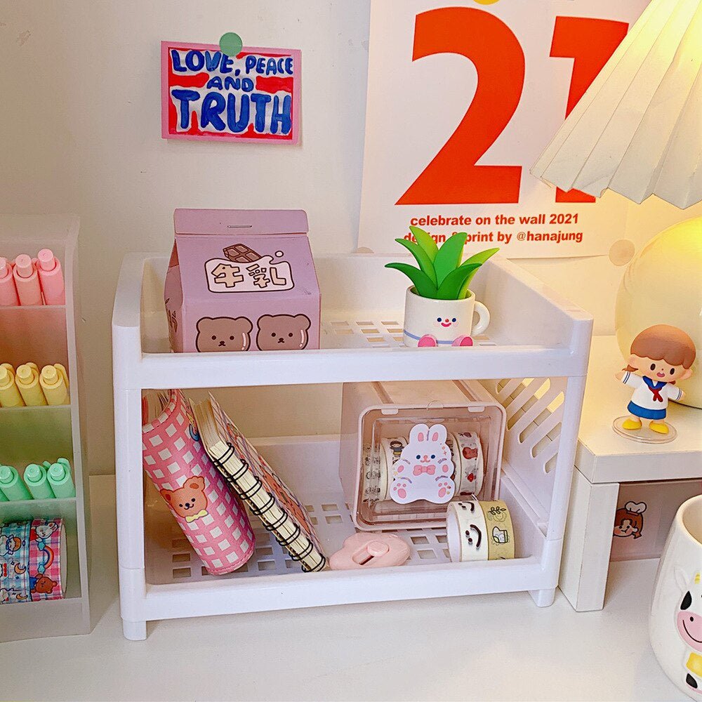 Multifunctional 2 Layers Desktop Organizer Storage Rack. - Easy Wholesale