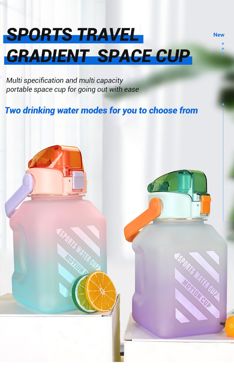 Portable High Value Square Sports Water Bottle With Straw. - Easy Wholesale