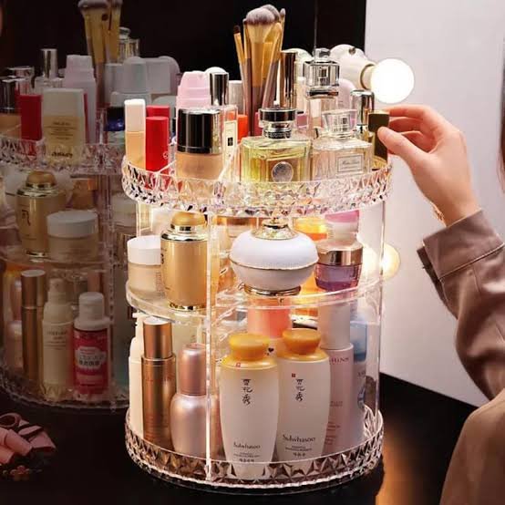 360 Rotating Diamond Makeup Cosmetic Organizer