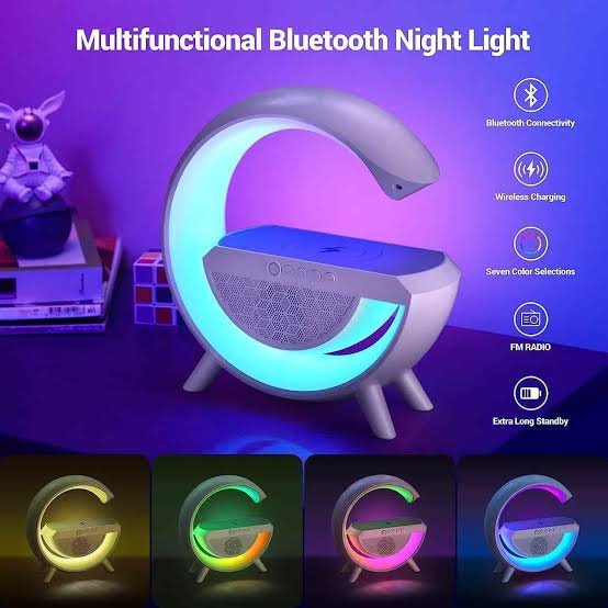 G Shaped RGB Light Table Lamp with Wireless Charger
