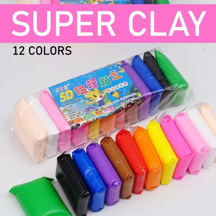 12 Colors Super Clay Art DIY Clay with Modelling Tools - Easy Wholesale
