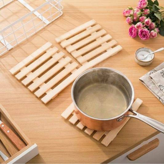 1PC Wooden Heat Resistant Table Mat