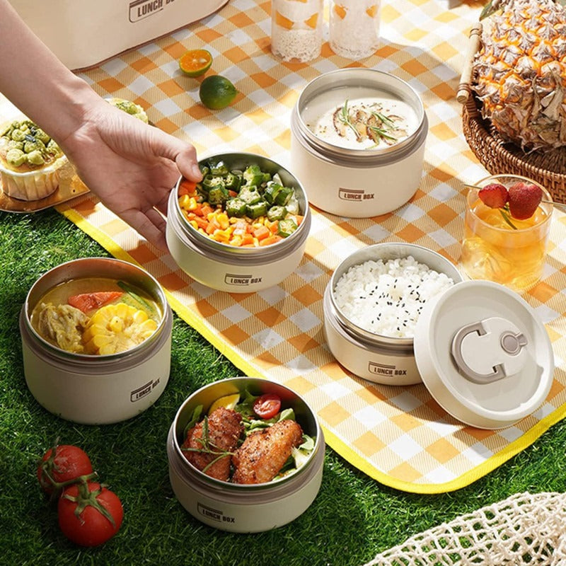 4PCs Stainless Steel Heat Insulated Boxes