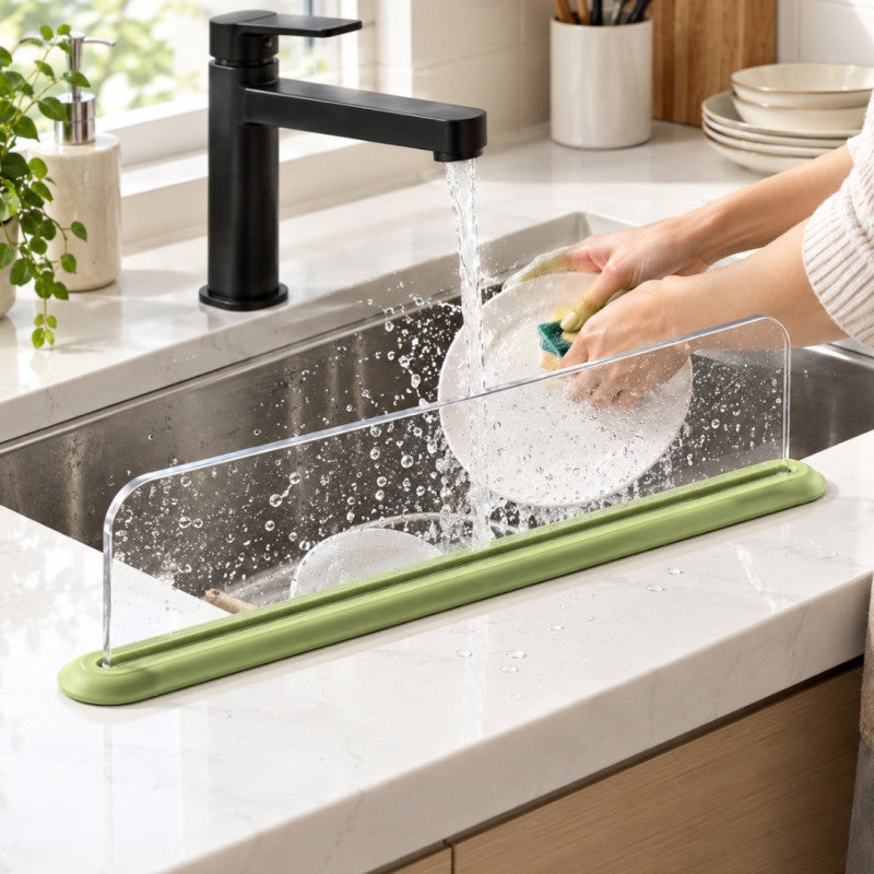 Acrylic Sink Water Splash Guard With Suction
