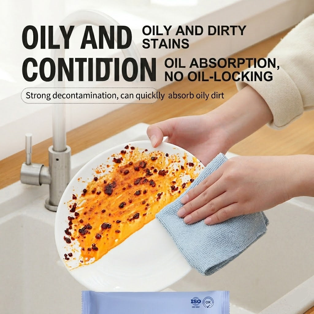 Reusable Oil Absorbent Microfiber Cleaning Cloths (20PCs)