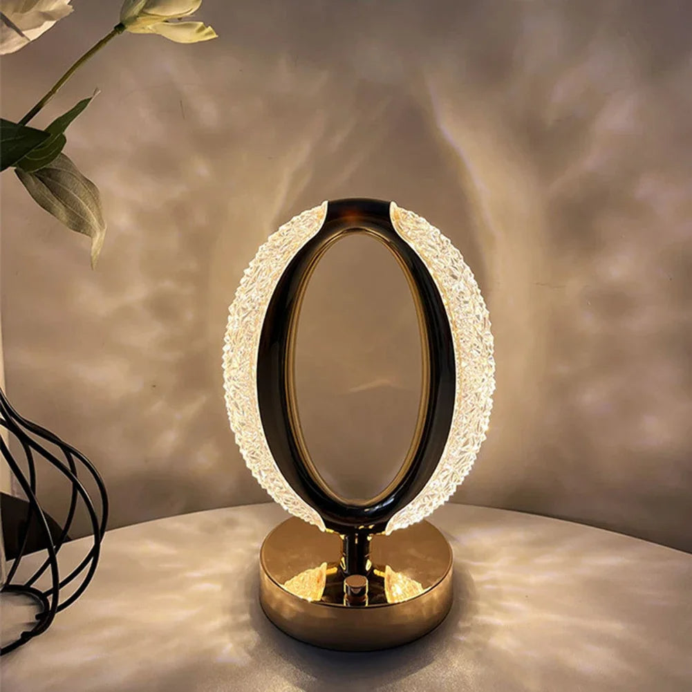 Crystal Touch Dimming Night Lamp Rechargeable