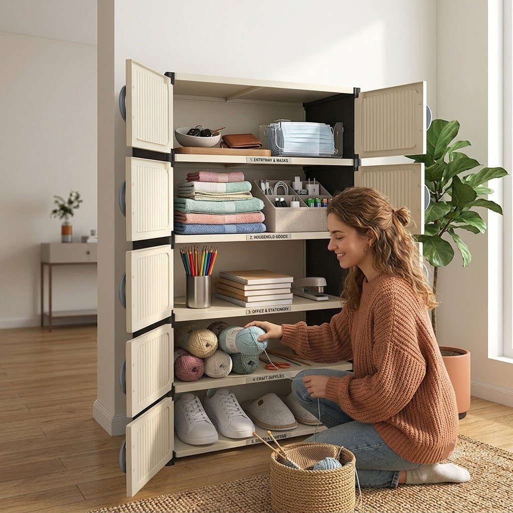 5 Layer Modular Shoe Organizer Cabinet