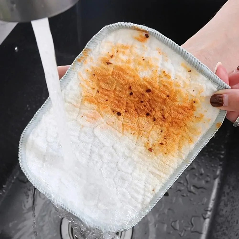 4Pcs Double-Side Dishwashing Sponge