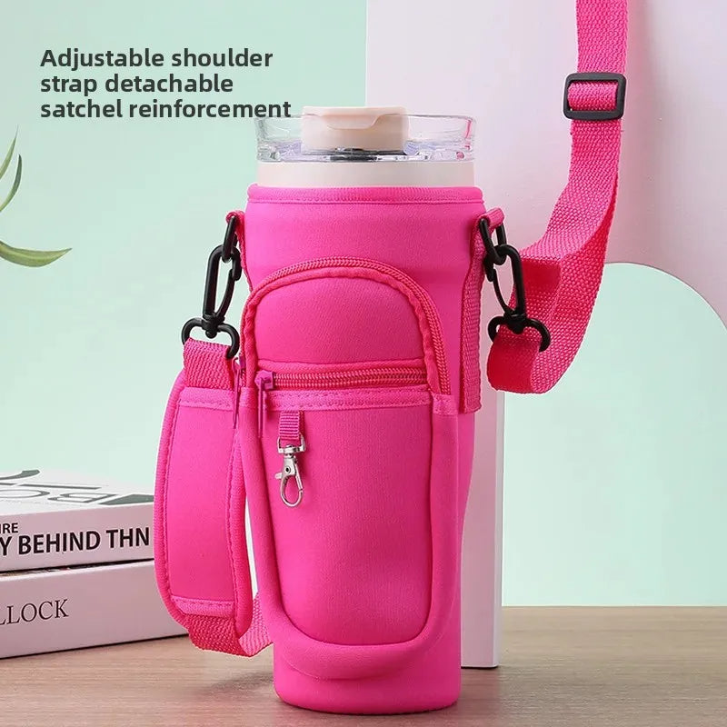 Water Bottle Carrier Bag with Zipper Pocket