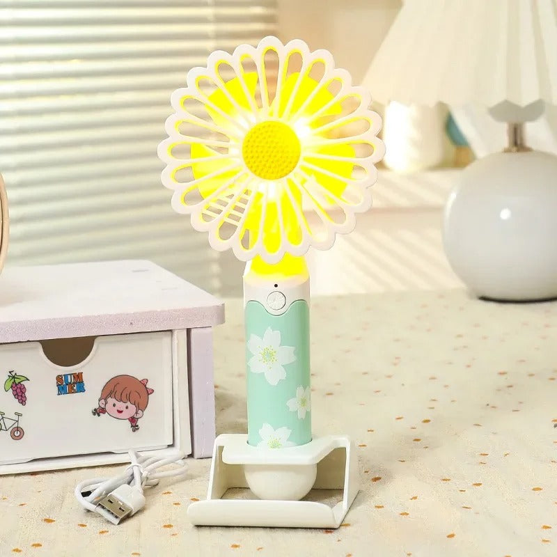 USB Rechargeable Desktop Fan with Night Light