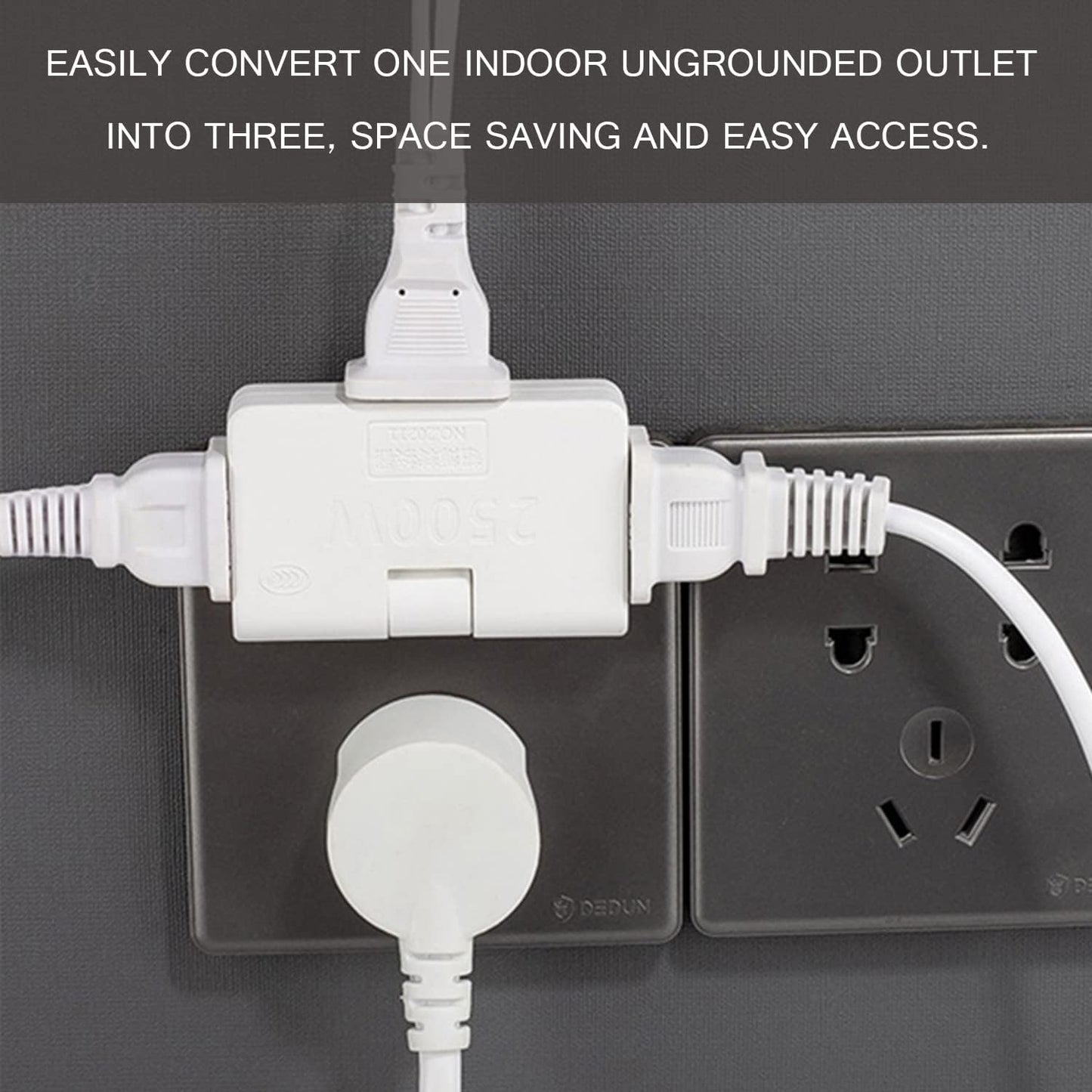 3 Way Flat Plug Adapter Power Plug. - Easy Wholesale
