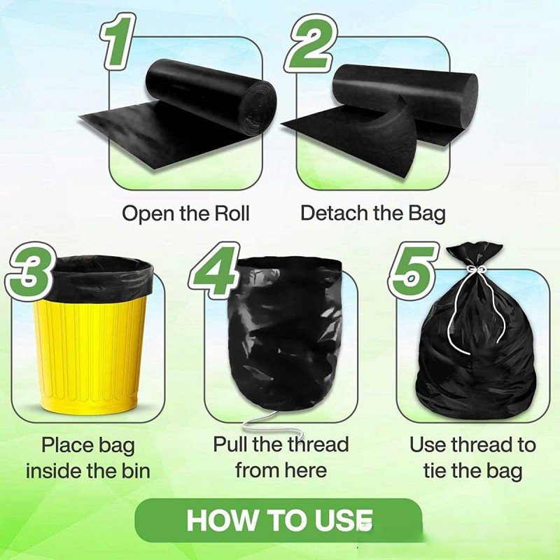 32 Pcs Black Garbage Bag Roll. - Easy Wholesale