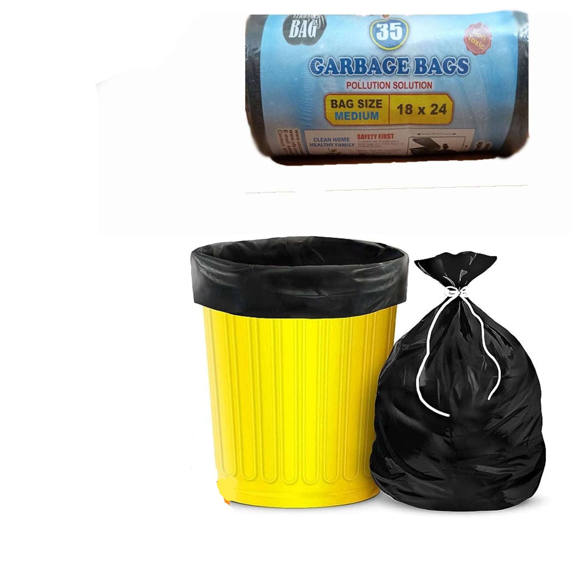 32 Pcs Black Garbage Bag Roll. - Easy Wholesale