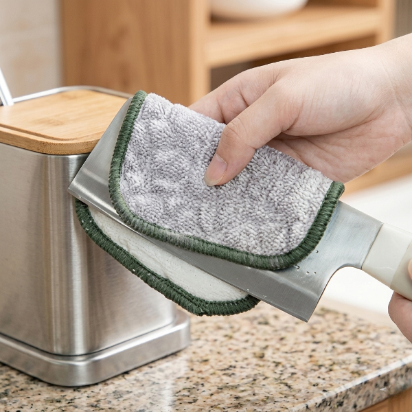 4Pcs Double-Side Dishwashing Sponge