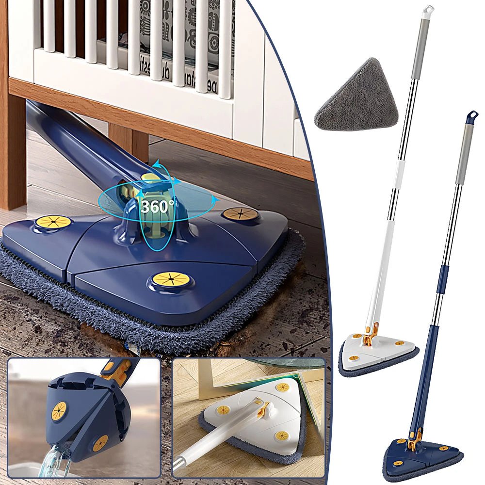 360° Rotatable Adjustable Cleaning Triangle Mop Multipurpose Cleaning Brush. - Easy Wholesale
