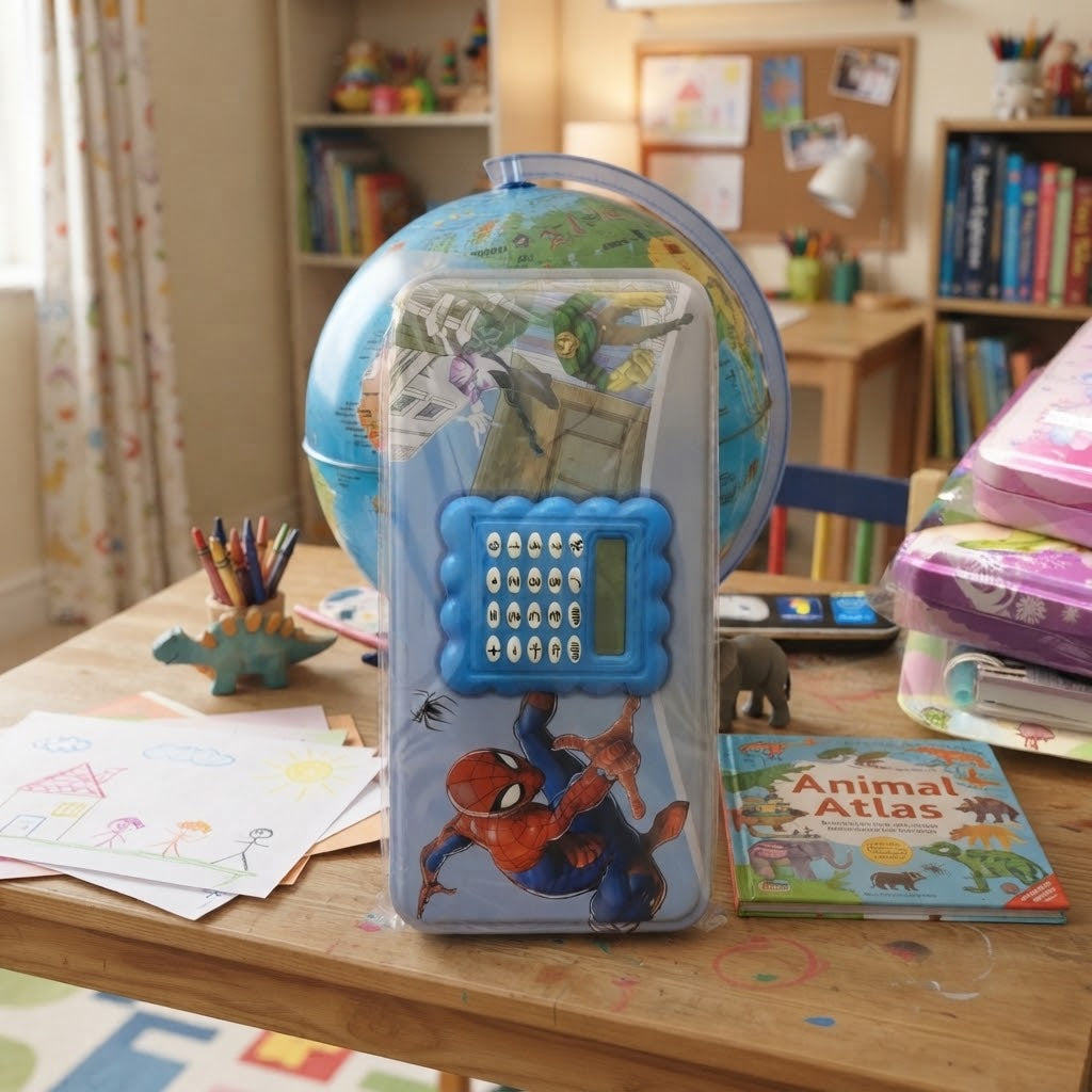 Metal Pencil Box with Calculator