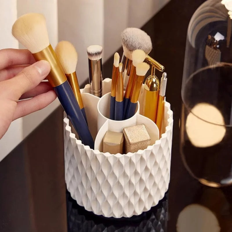 360° Rotating Makeup Brush Storage Organizer