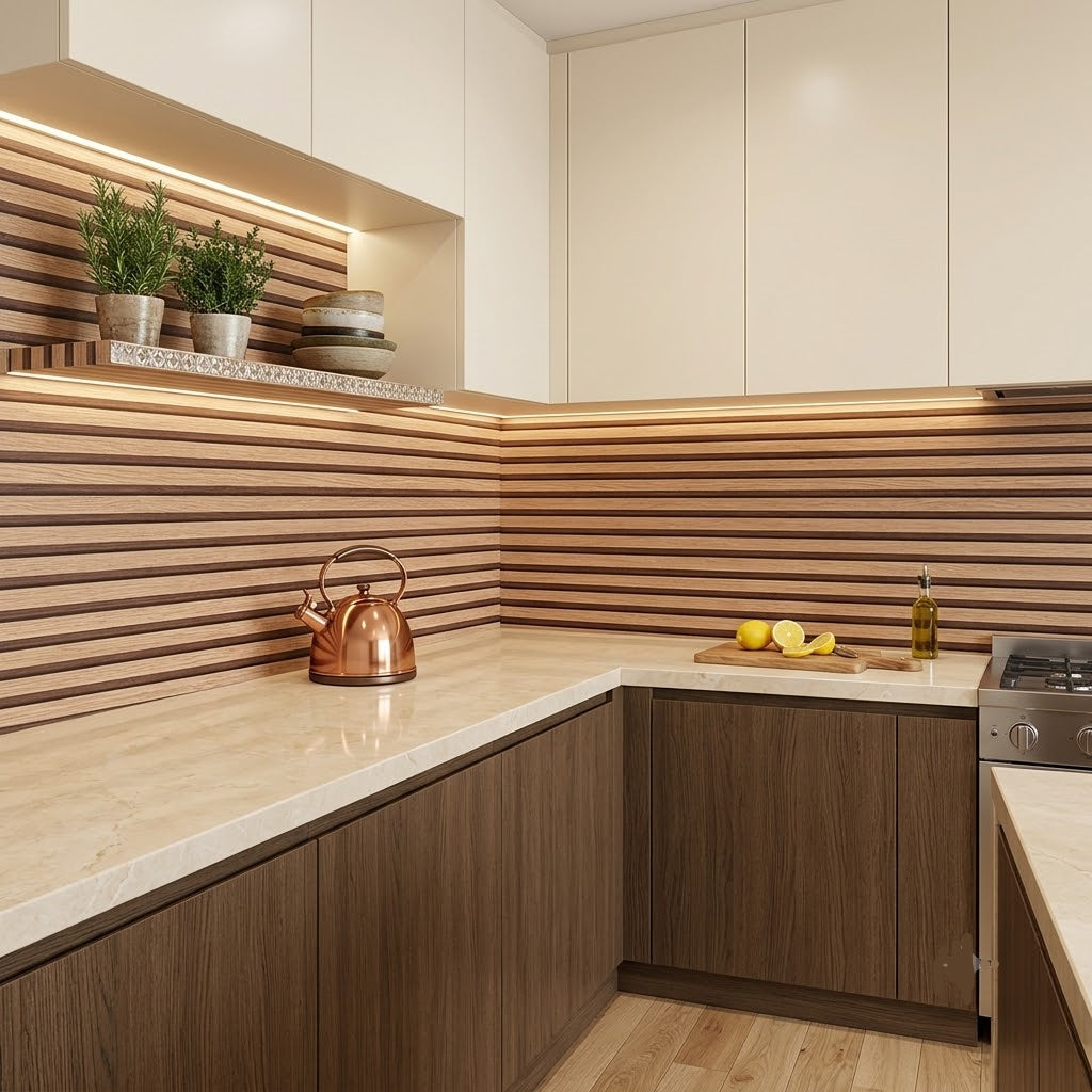 Waterproof Wood Texture Marble Sheet (60cm x 2m)