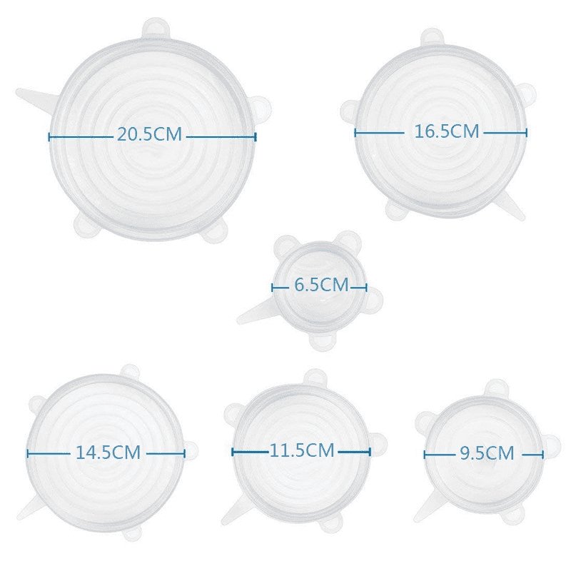 6 Pieces Silicon Lids - Easy Wholesale