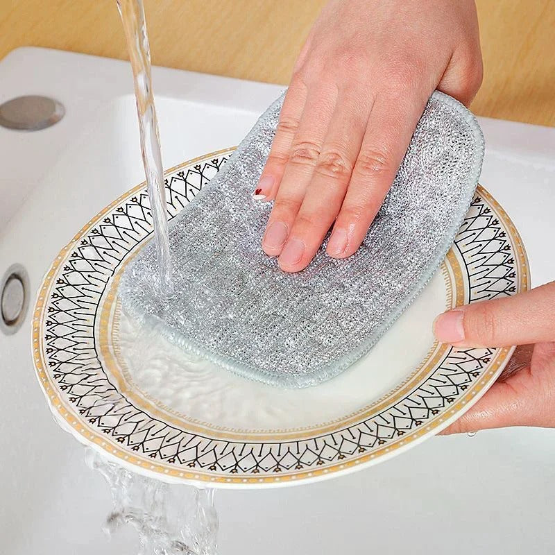 4Pcs Double-Side Dishwashing Sponge
