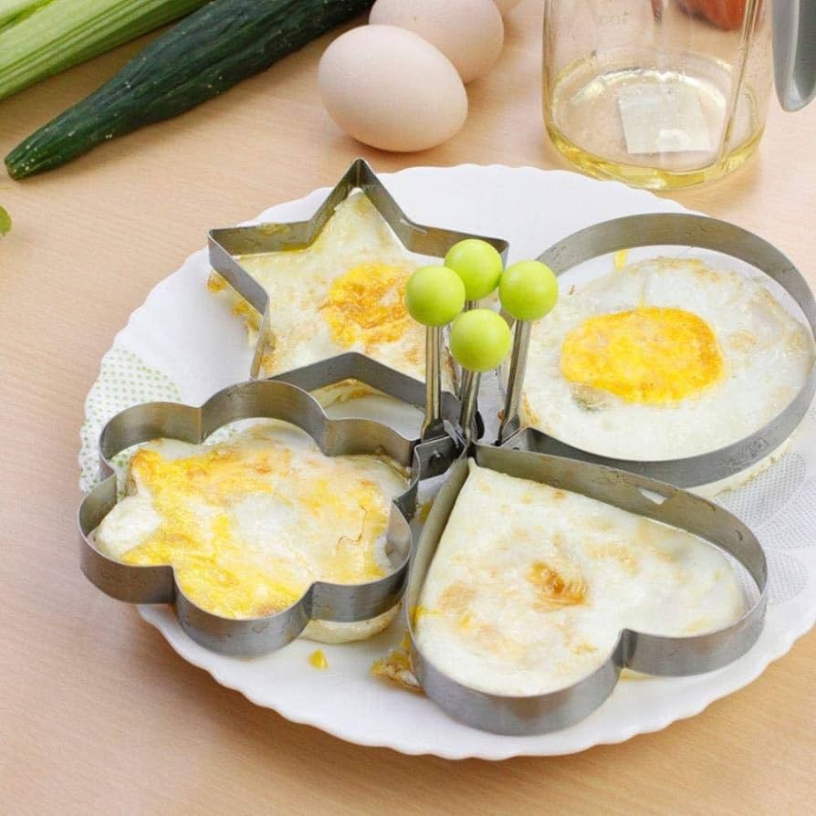 Stainless Steel Fried Egg Mold, 4 Pieces Set