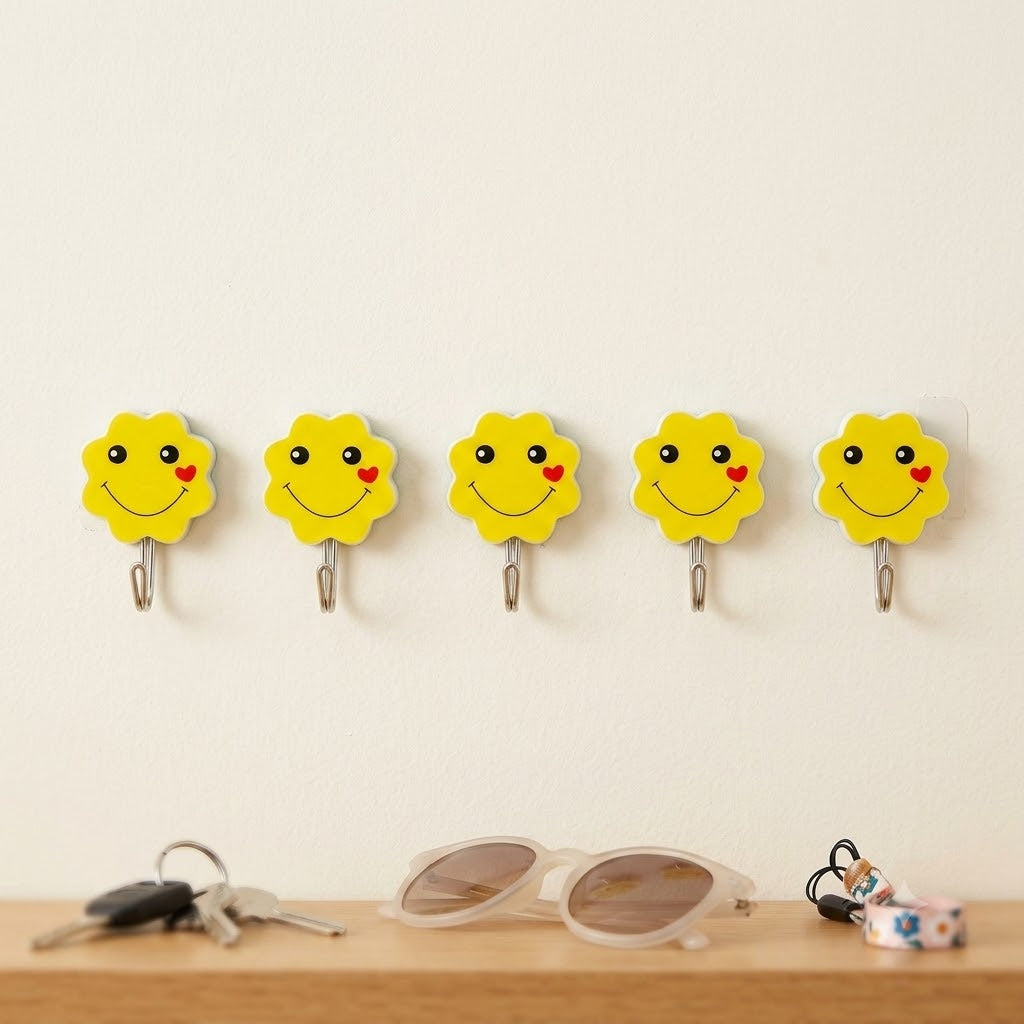 5PCs Set Emoji Self Adhesive Wall Hook