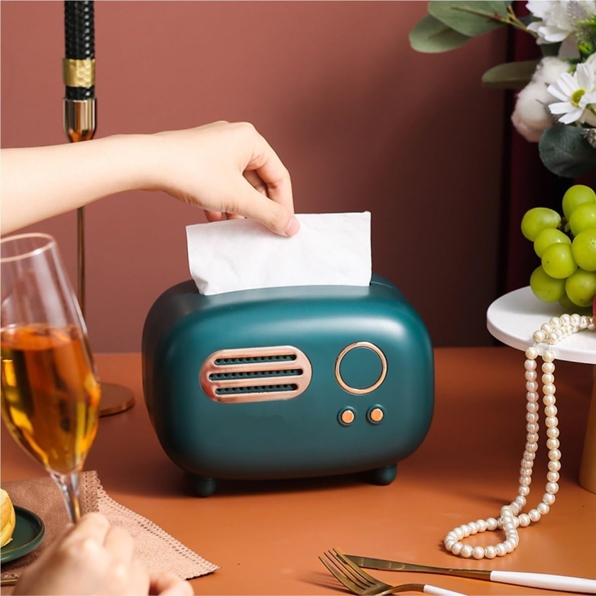Retro Radio Model Tissue Box