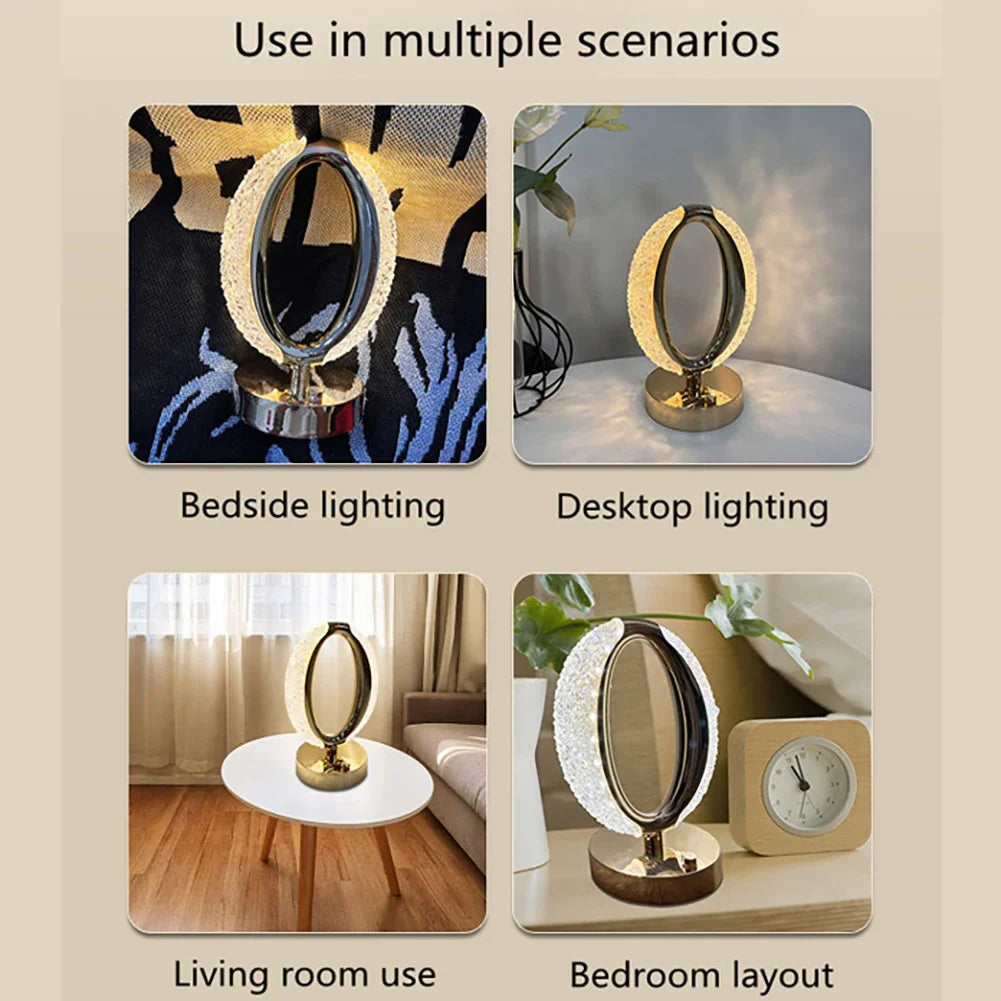Crystal Touch Dimming Night Lamp Rechargeable