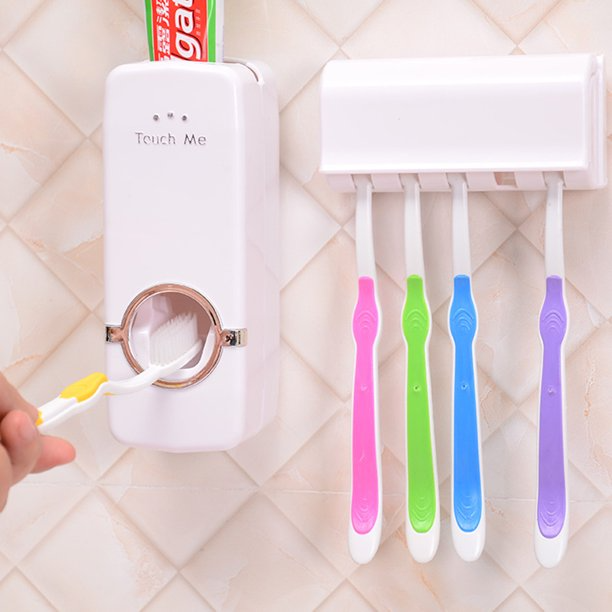 Toothpaste Dispenser & Brush Holder Set