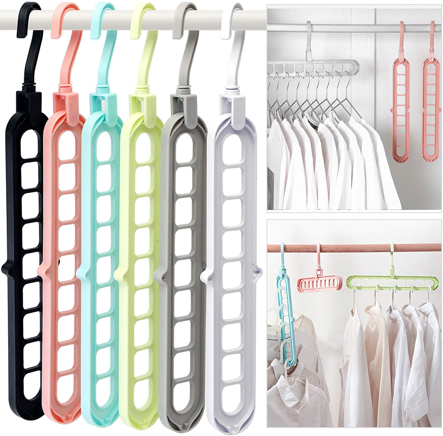 9 Hole Magic Rotating Hanger | Smart Cloth Organizer - Easy Wholesale