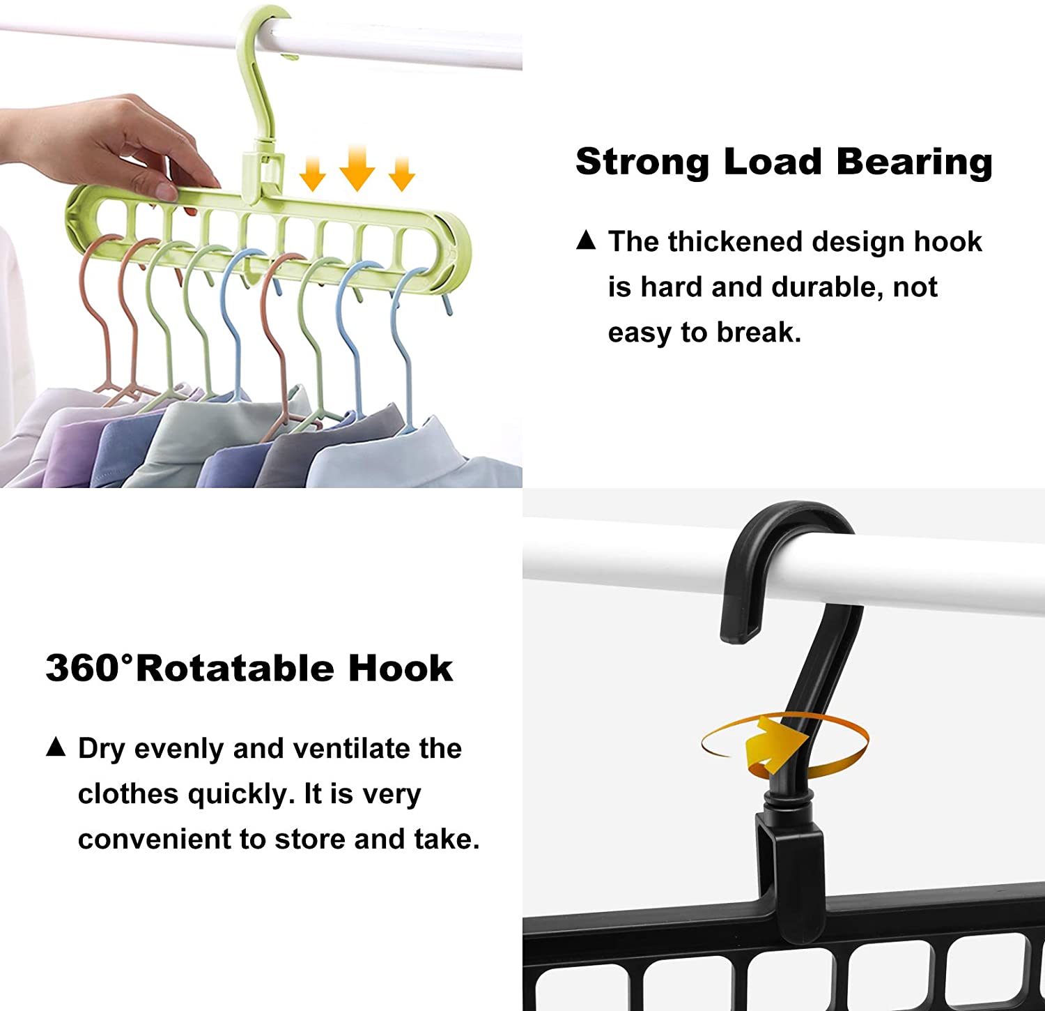 9 Hole Magic Rotating Hanger | Smart Cloth Organizer - Easy Wholesale