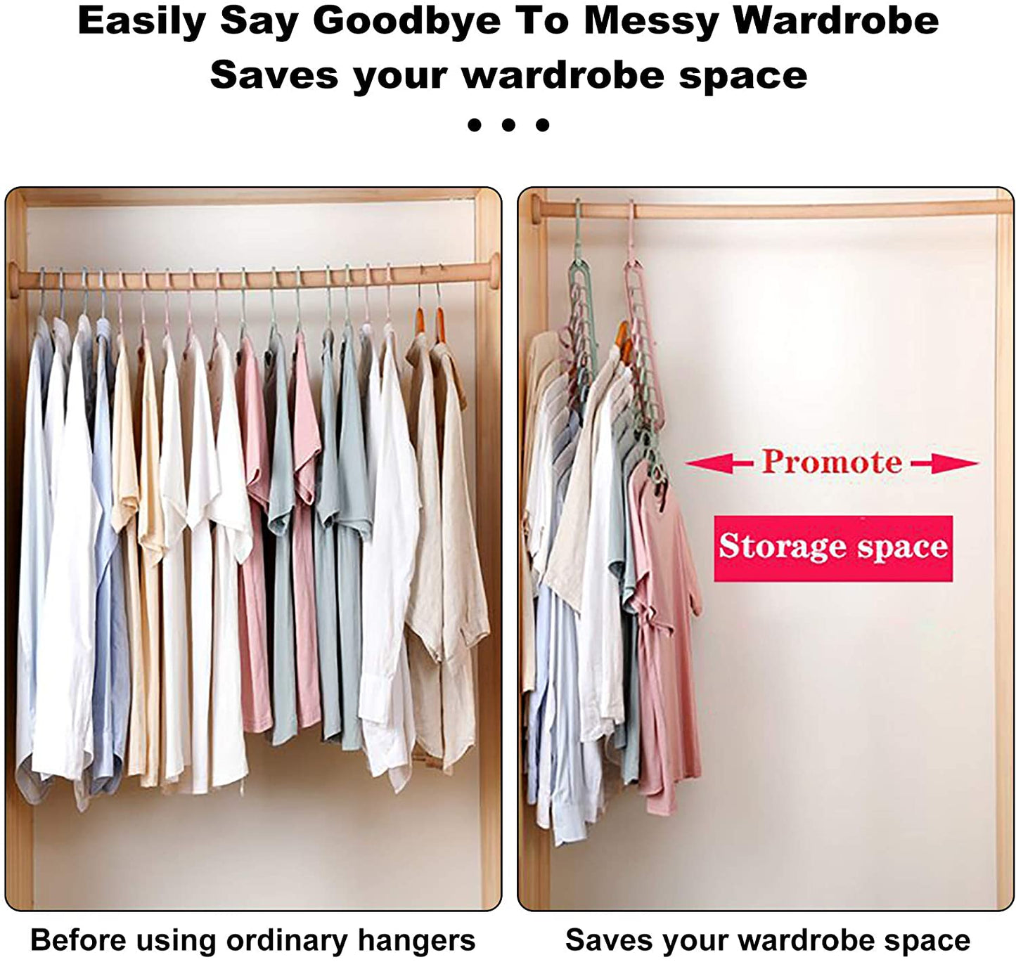 9 Hole Magic Rotating Hanger | Smart Cloth Organizer - Easy Wholesale