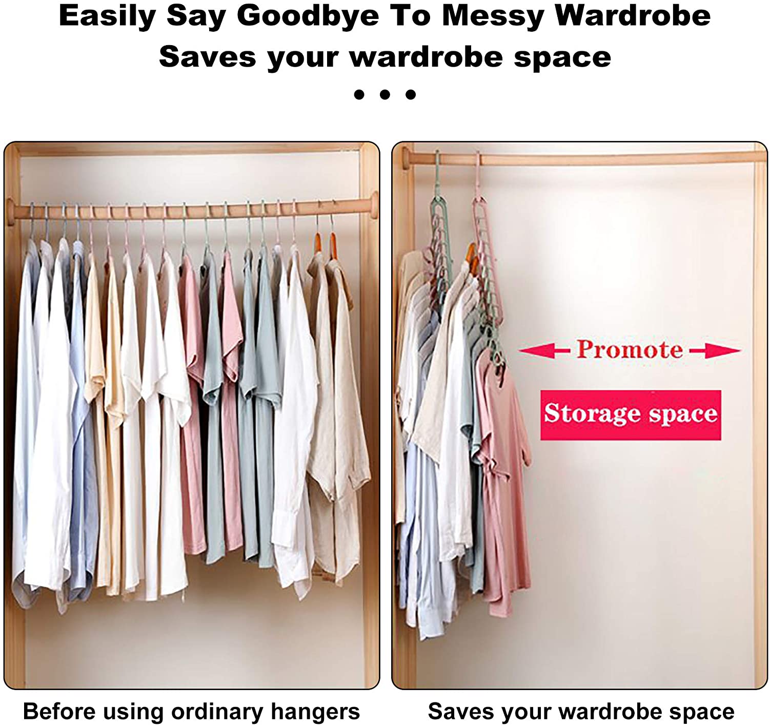 9 Hole Magic Rotating Hanger | Smart Cloth Organizer - Easy Wholesale