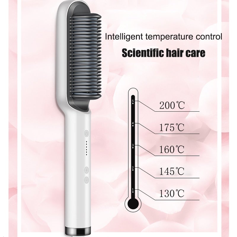 909 Hair Straightener - Ceramic Heated Hair Brush - Easy Wholesale