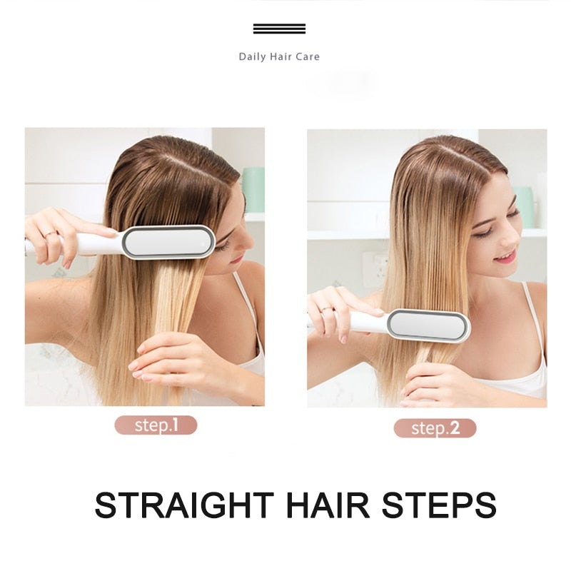 909 Hair Straightener - Ceramic Heated Hair Brush - Easy Wholesale