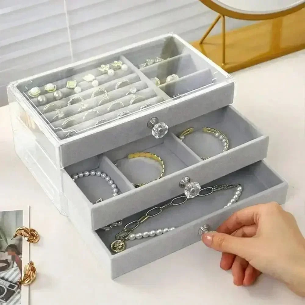3-Tier Transparent Jewelry Case