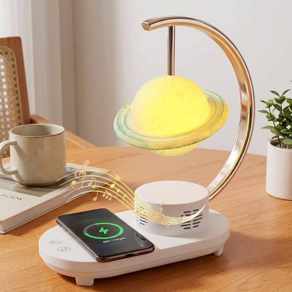 Moon Lamp with Wireless Charger & Bluetooth Speaker