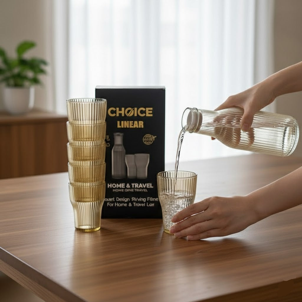 Elegant Water Bottle & Glass Set